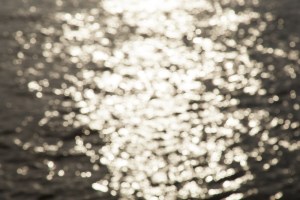 Sunlight strikes the surface.